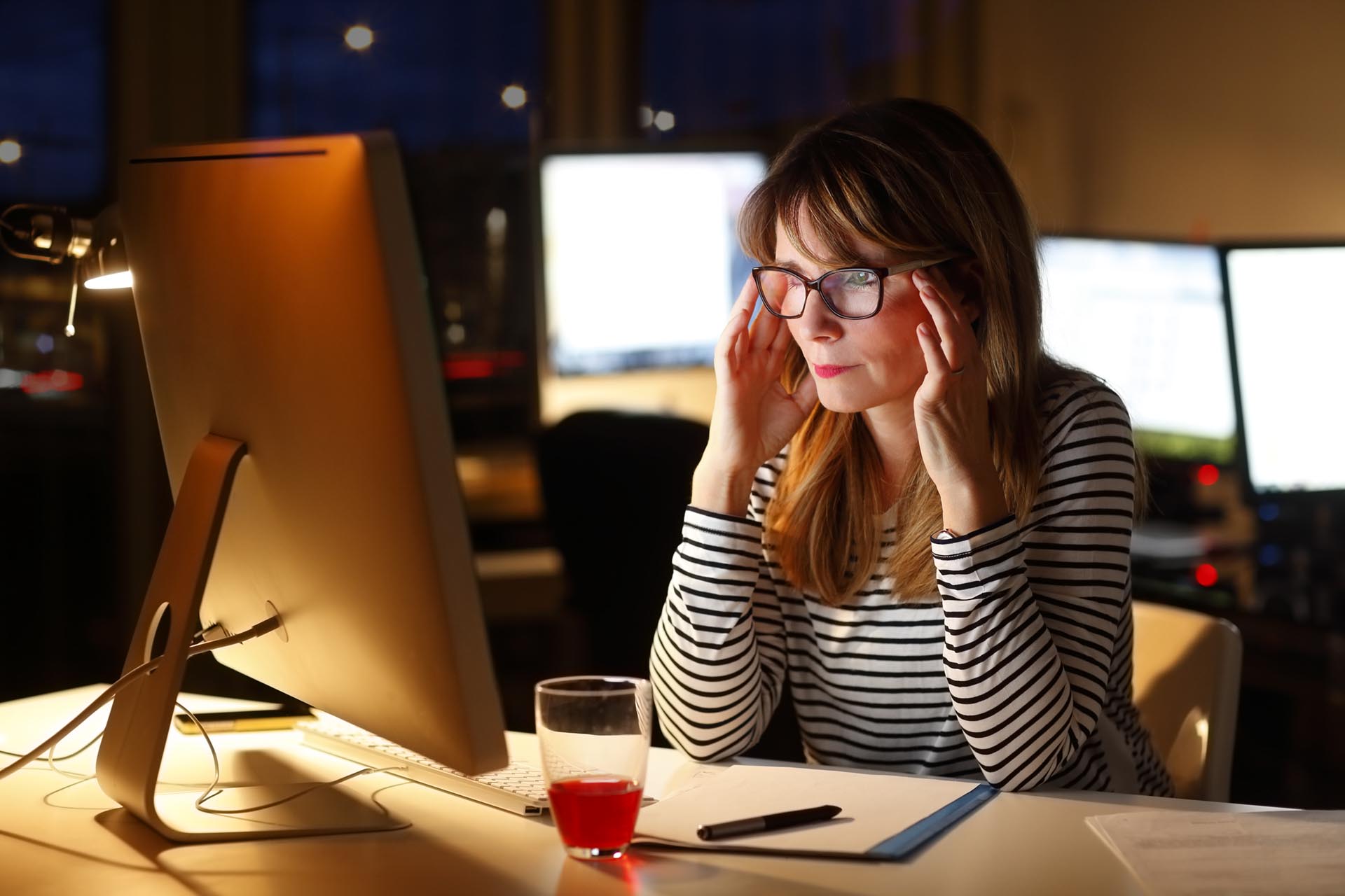 Woman Financial Planning at desktop computer